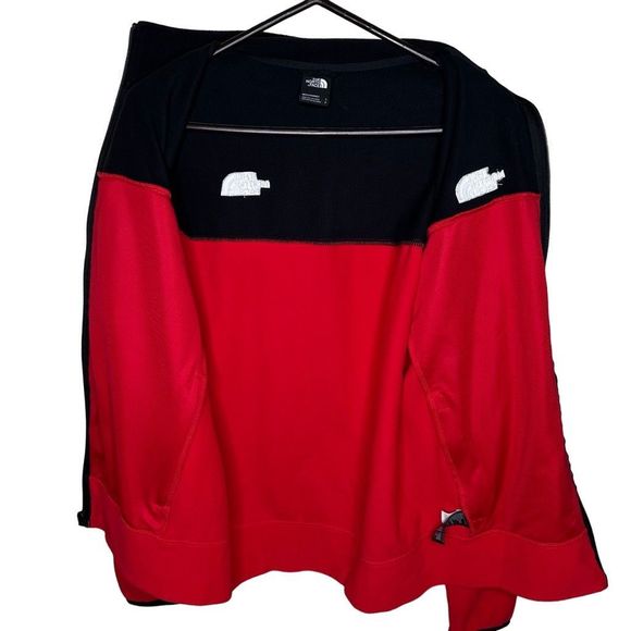 The North Face Mens Fleece Full Zip Jacket Red/Black Small - Picture 3 of 4